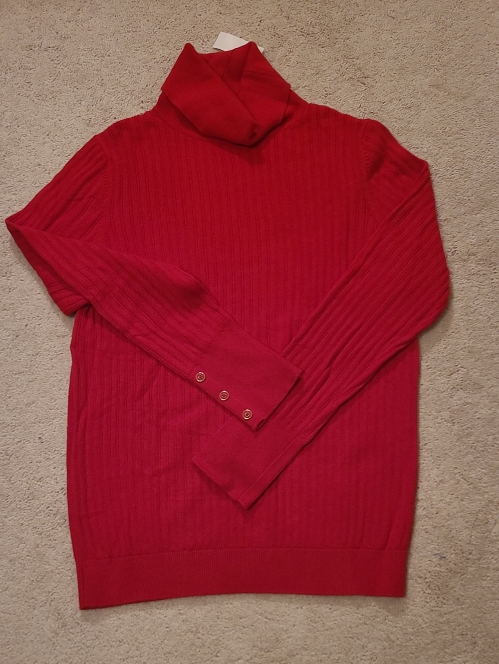 Talbots NWT Size S Red Ribbed Turtleneck Sweater for Women